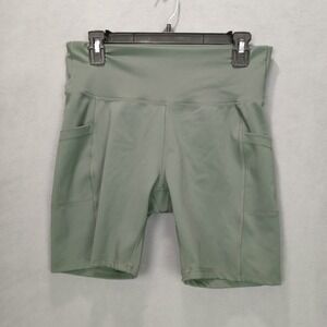 Ebb & Flow Compression‎ Biker Shorts Womens Large Olive Green High Waisted Yoga